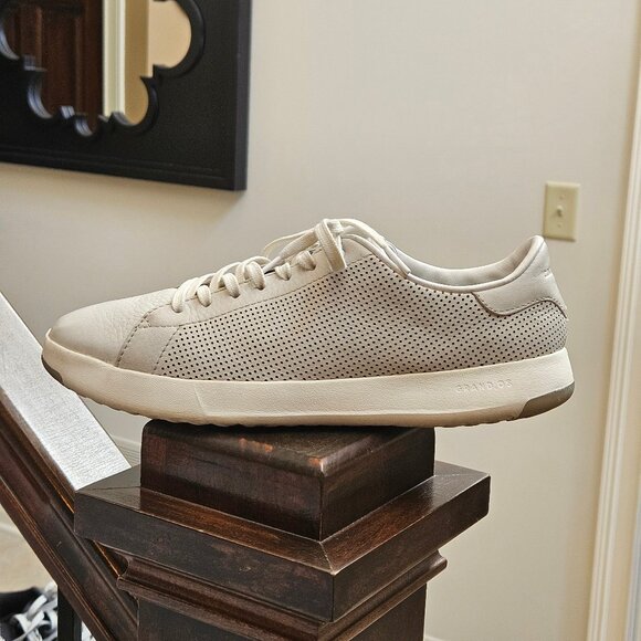 Cole Haan Men's GrandPro Leather Sneakers, Lt Gray, Sz 10 - Picture 9 of 16